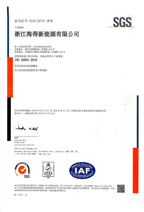 ISO45001(wind power)